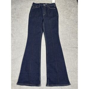 Old Navy Higher High Rise Flare Jeans Womens 6 28 X 32 Slimming Pockets Seam